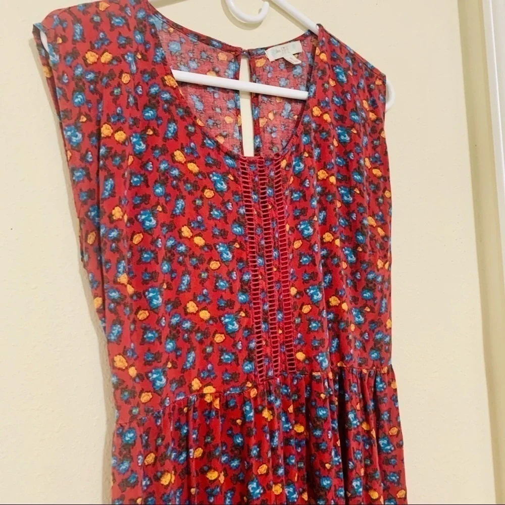 LOVE FIRE Boho Prairie Vintage Style Dress Floral